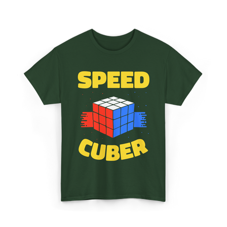 Speed Cuber Speedcubing Cube T-Shirt - Forest Green