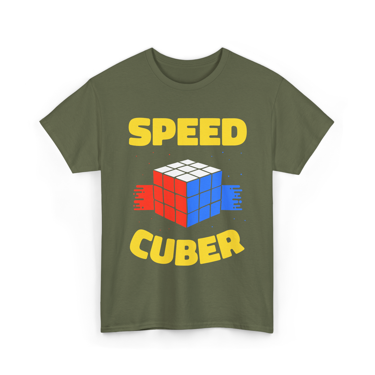 Speed Cuber Speedcubing Cube T-Shirt - Military Green