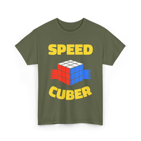 Speed Cuber Speedcubing Cube T-Shirt - Military Green