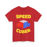 Speed Cuber Speedcubing Cube T-Shirt - Red