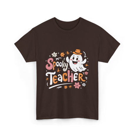 Spooky Teacher Halloween Educator T-Shirt - Dark Chocolate