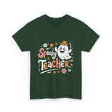 Spooky Teacher Halloween Educator T-Shirt - Forest Green