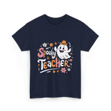 Spooky Teacher Halloween Educator T-Shirt - Navy