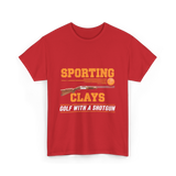 Sporting Clays Golf Shotgun T-Shirt - Red