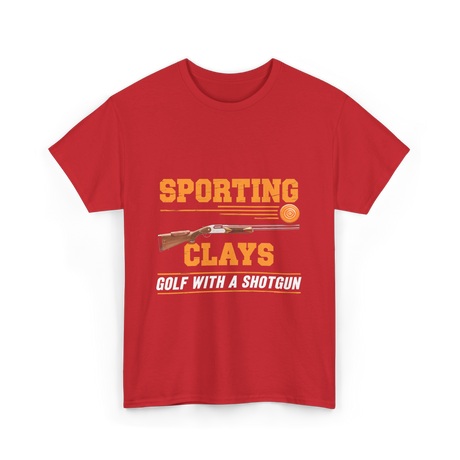 Sporting Clays Golf Shotgun T-Shirt - Red