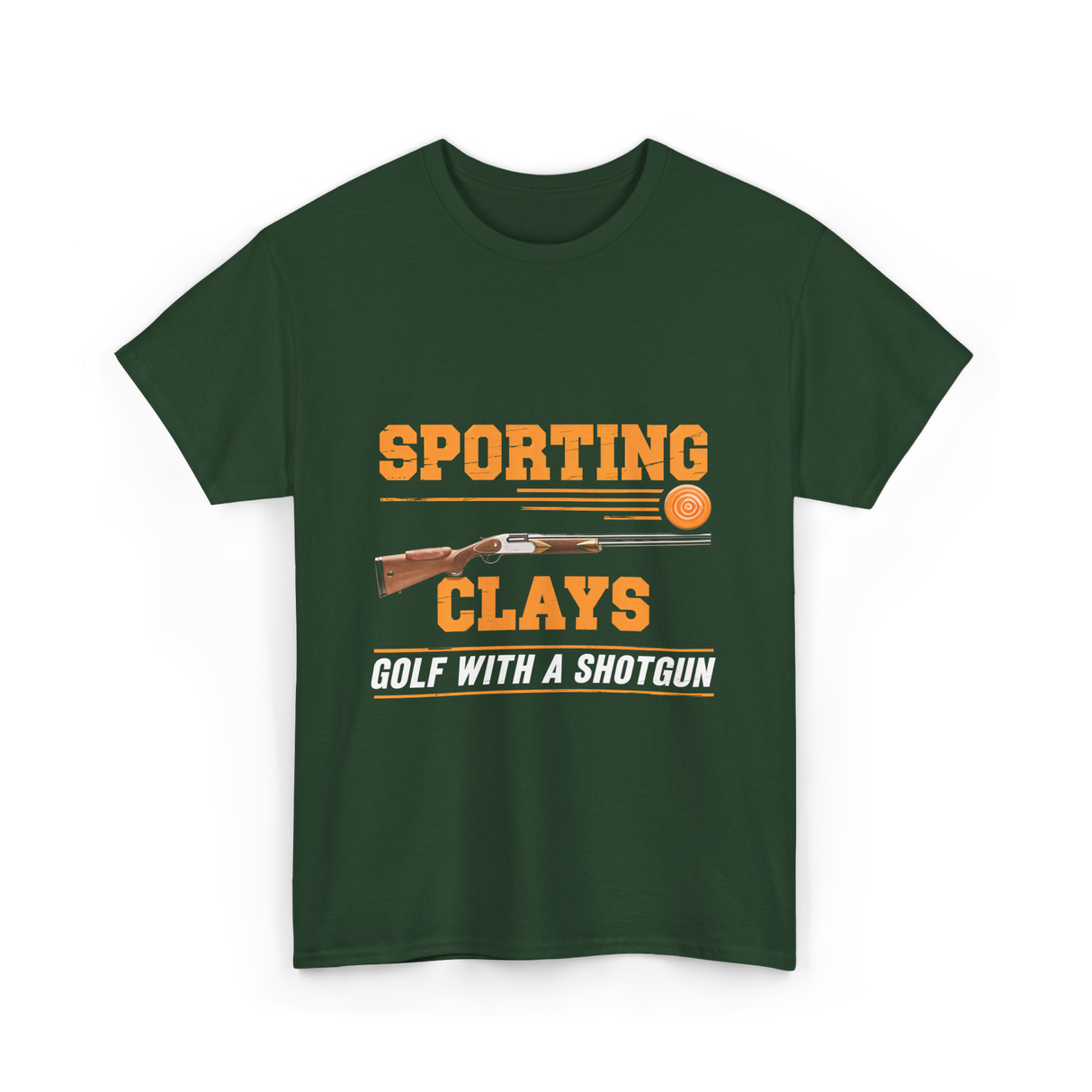 Sporting Clays Golf Shotgun T-Shirt - Forest Green