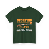 Sporting Clays Golf Shotgun T-Shirt - Forest Green