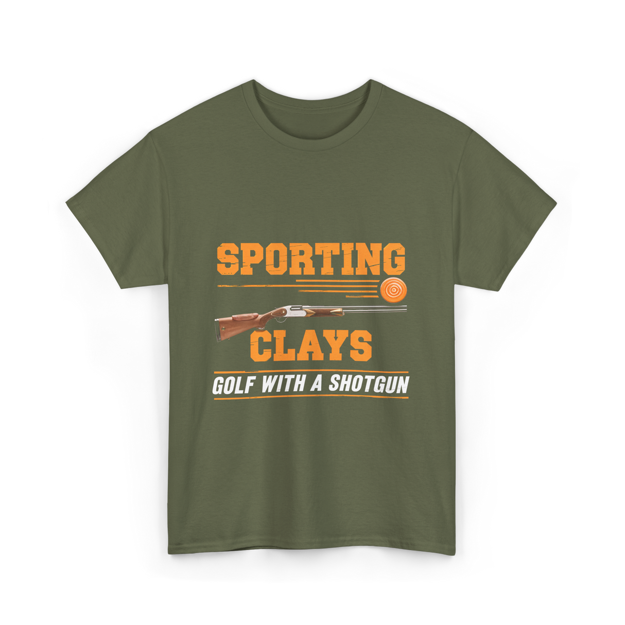 Sporting Clays Golf Shotgun T-Shirt - Military Green