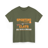 Sporting Clays Golf Shotgun T-Shirt - Military Green