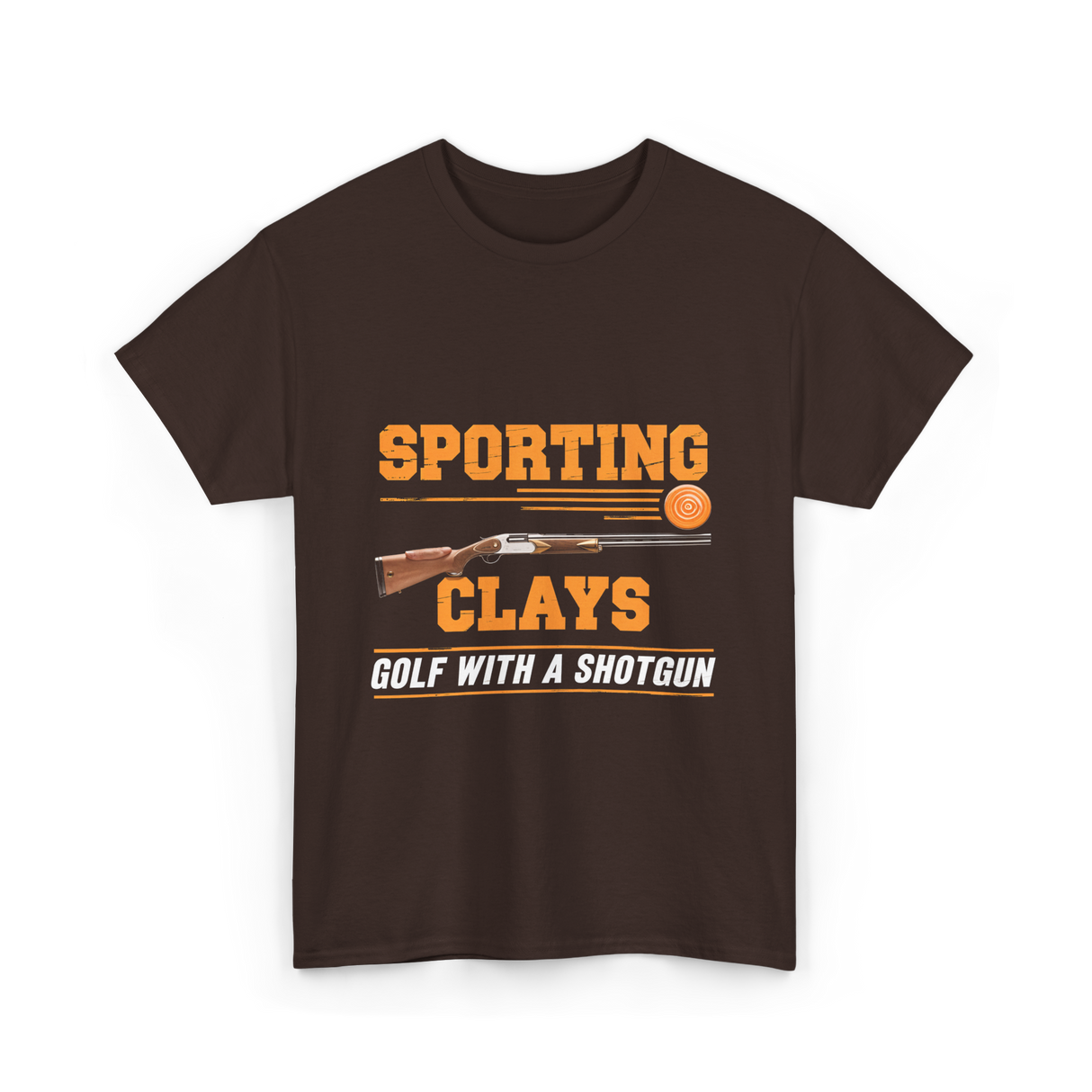 Sporting Clays Golf Shotgun T-Shirt - Dark Chocolate