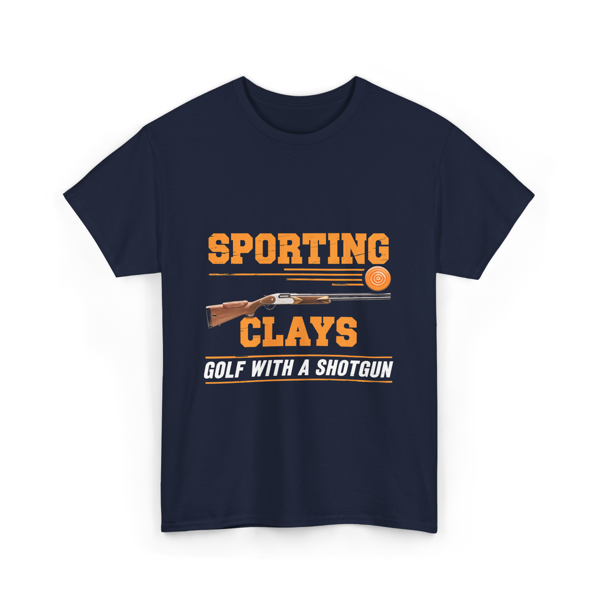 Sporting Clays Golf Shotgun T-Shirt - Navy