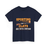 Sporting Clays Golf Shotgun T-Shirt - Navy