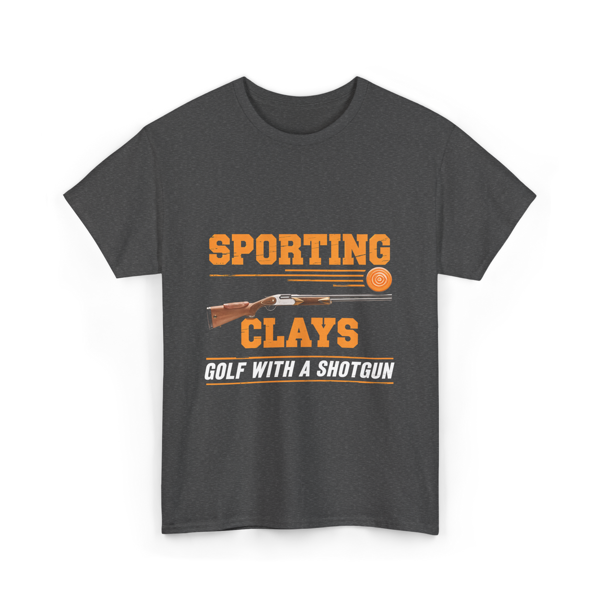 Sporting Clays Golf Shotgun T-Shirt - Dark Heather