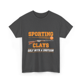 Sporting Clays Golf Shotgun T-Shirt - Dark Heather