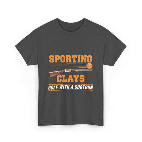 Sporting Clays Golf Shotgun T-Shirt - Dark Heather