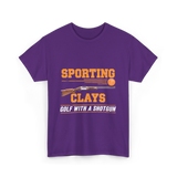 Sporting Clays Golf Shotgun T-Shirt - Purple