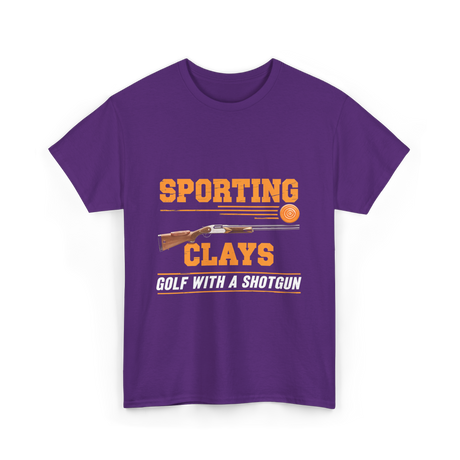 Sporting Clays Golf Shotgun T-Shirt - Purple