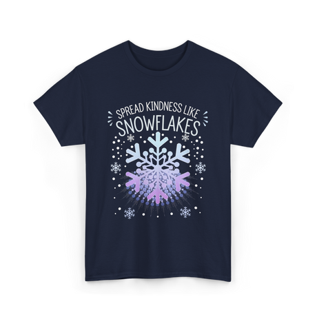 Spread Kindness Snowflakes Kindness T-Shirt - Navy