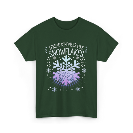 Spread Kindness Snowflakes Kindness T-Shirt - Forest Green