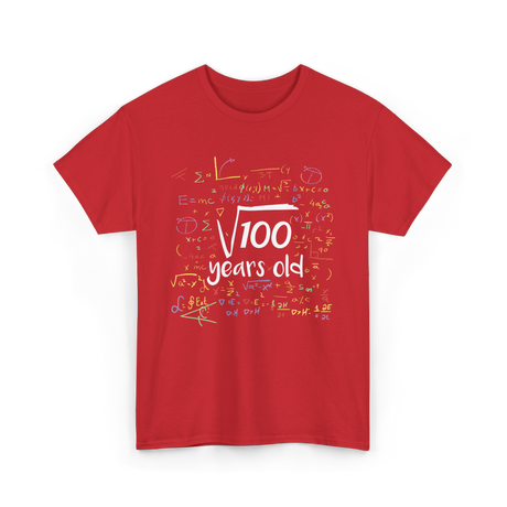 Square Root of 100 Birthday Party T-Shirt - Red