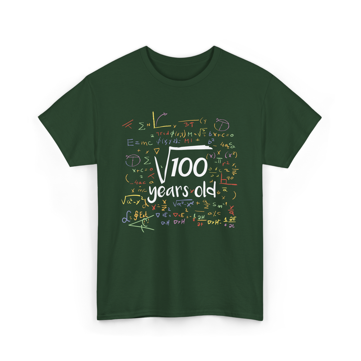 Square Root of 100 Birthday Party T-Shirt - Forest Green