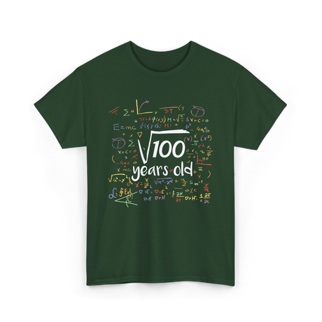 Square Root of 100 Birthday Party T-Shirt - Forest Green