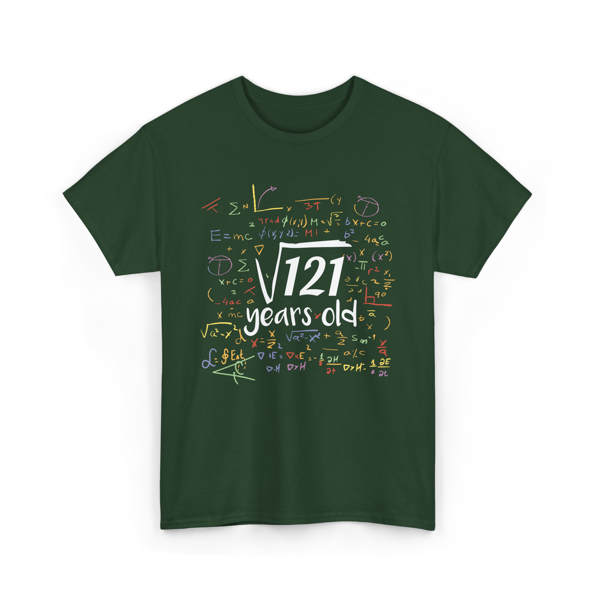 Square Root Of 121 Birthday Celebration T-Shirt - Forest Green