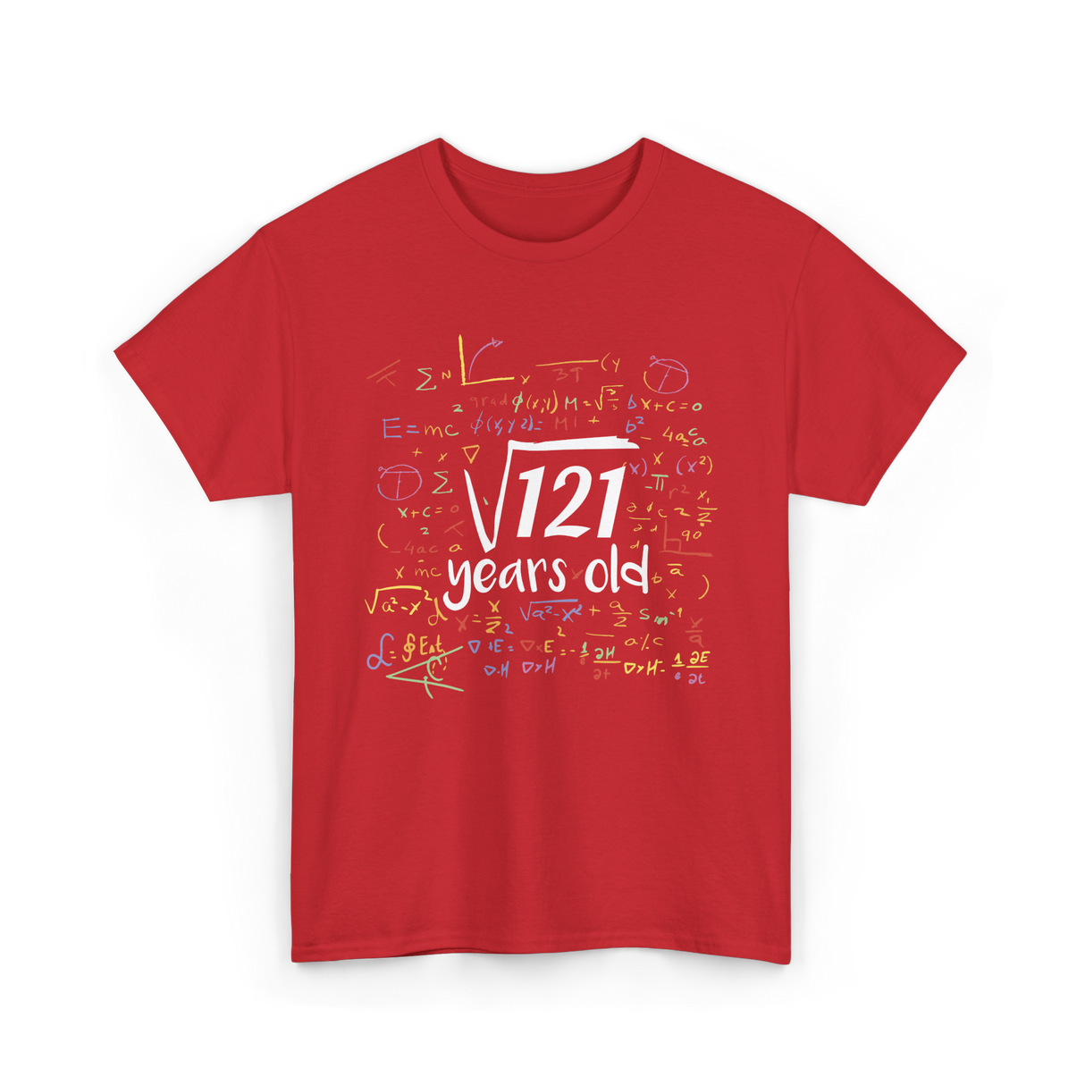 Square Root Of 121 Birthday Celebration T-Shirt - Red