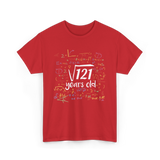 Square Root Of 121 Birthday Celebration T-Shirt - Red