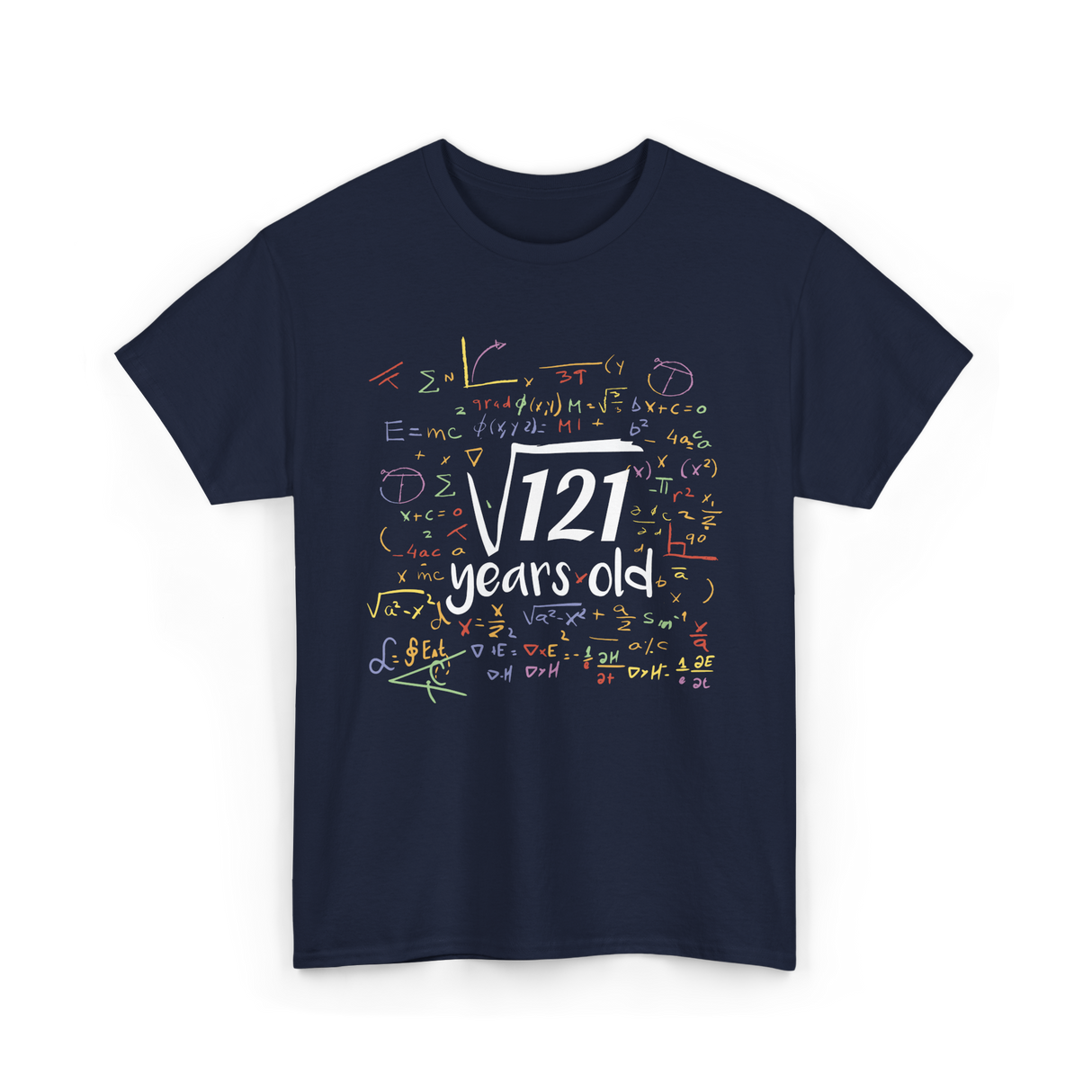 Square Root Of 121 Birthday Celebration T-Shirt - Navy