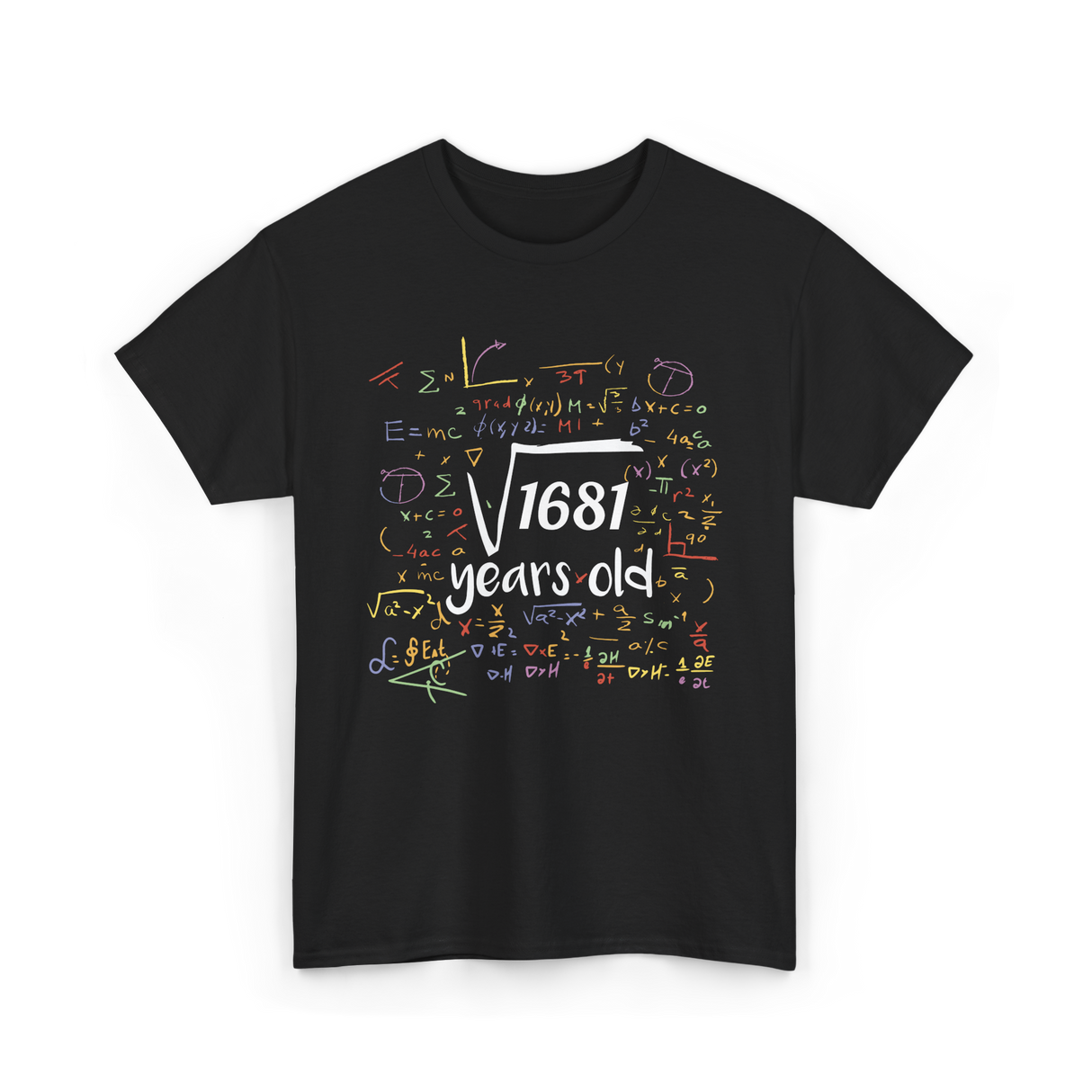 Square Root Of 1681 Birthday Celebration T-Shirt - Black