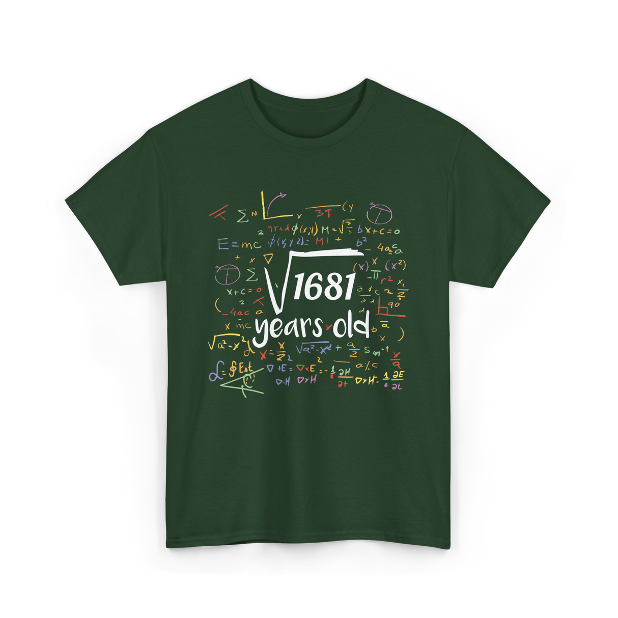 Square Root Of 1681 Birthday Celebration T-Shirt - Forest Green