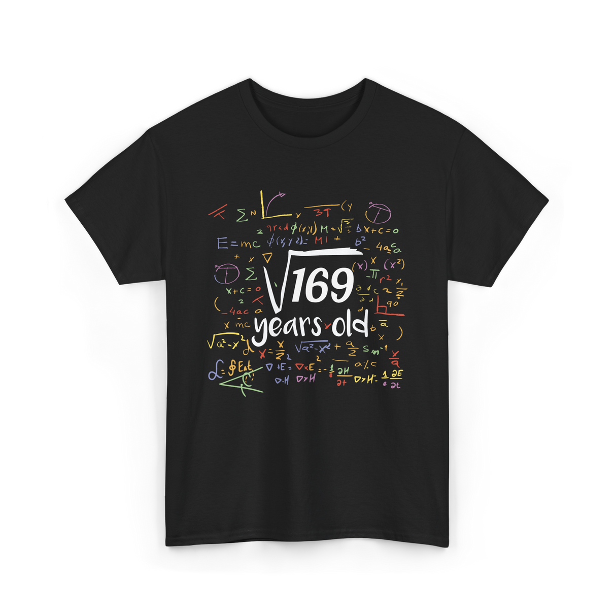 Square Root Of 169 Birthday Party T-Shirt - Black