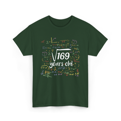 Square Root Of 169 Birthday Party T-Shirt - Forest Green