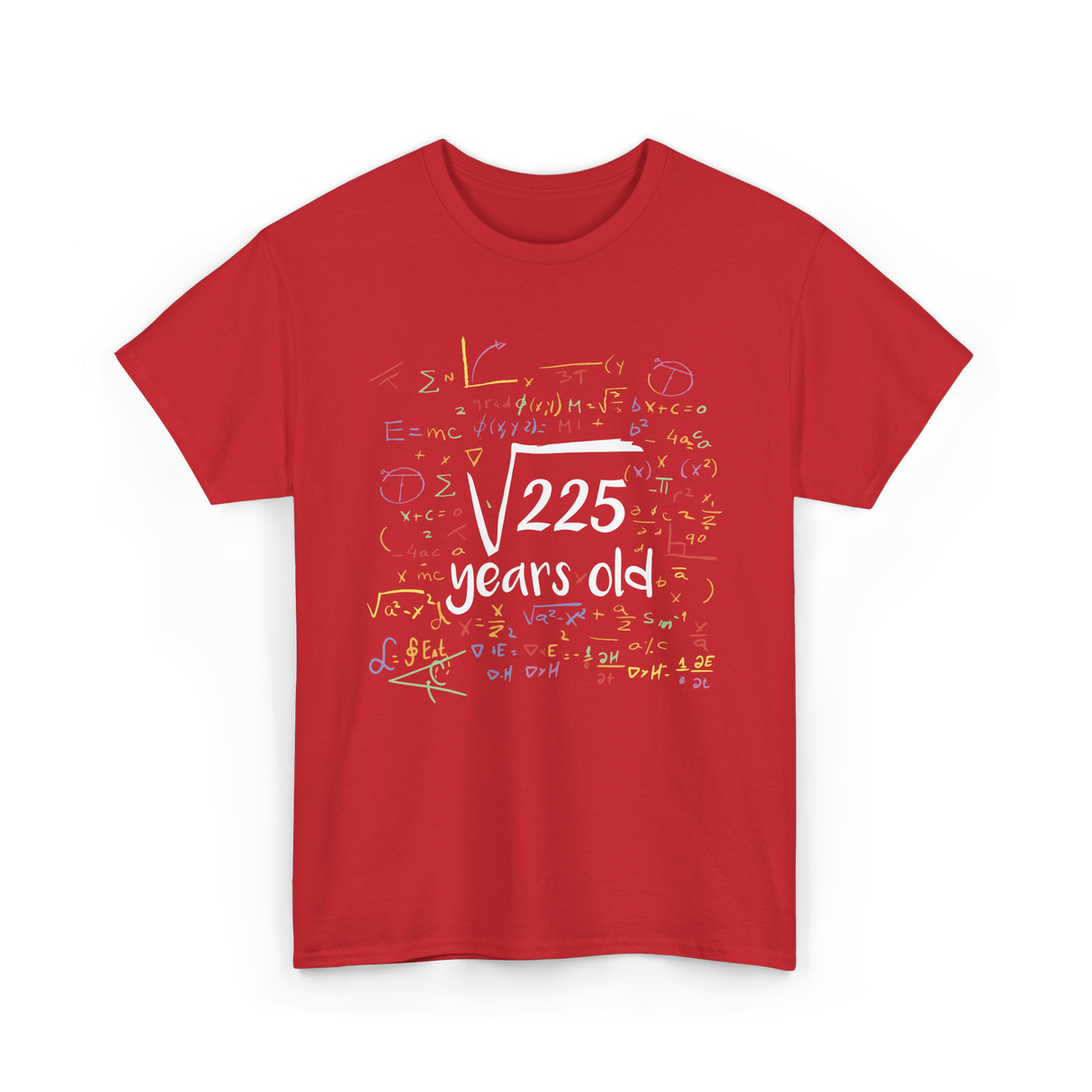 Square Root of 225 15th Birthday T-Shirt - Red