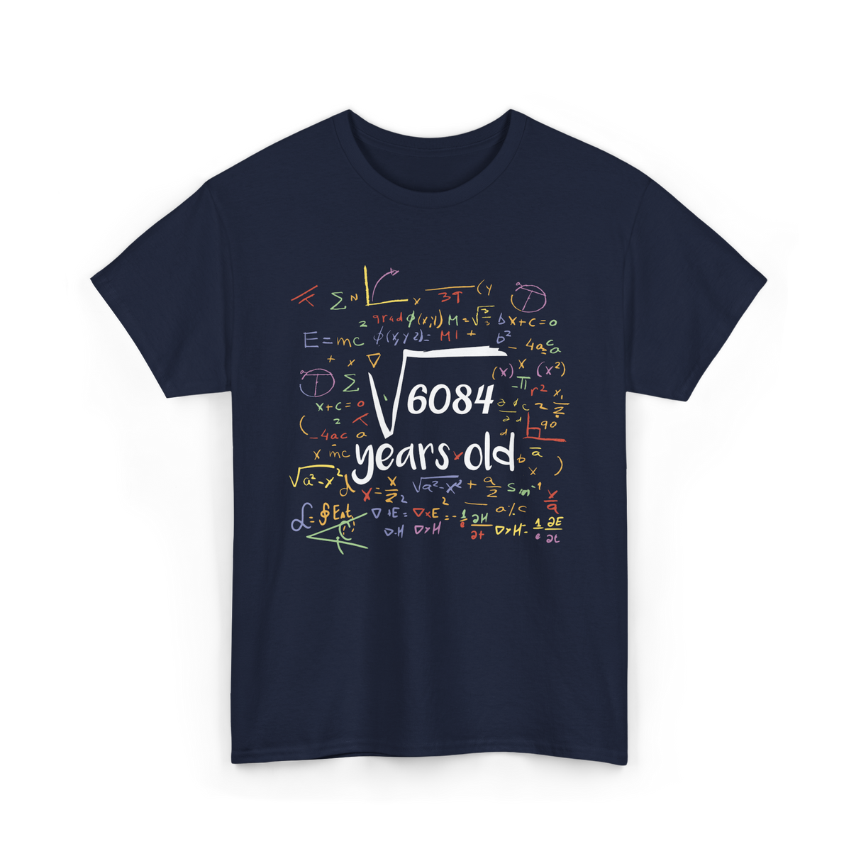 Square Root Of 6084 Birthday Celebration T-Shirt - Navy