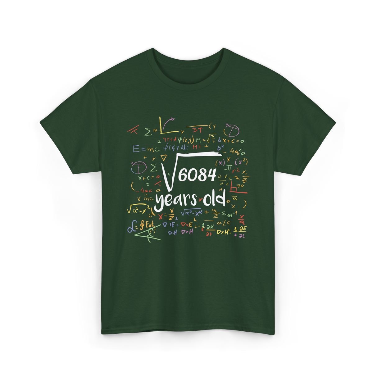 Square Root Of 6084 Birthday Celebration T-Shirt - Forest Green