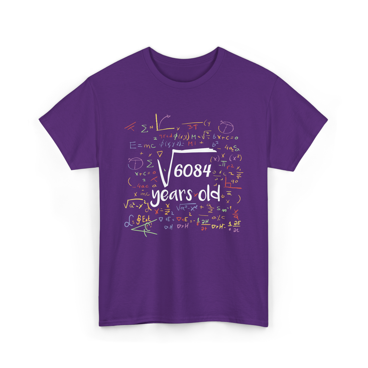 Square Root Of 6084 Birthday Celebration T-Shirt - Purple