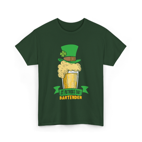 St Patrick's Day Bartender Irish T-Shirt - Forest Green