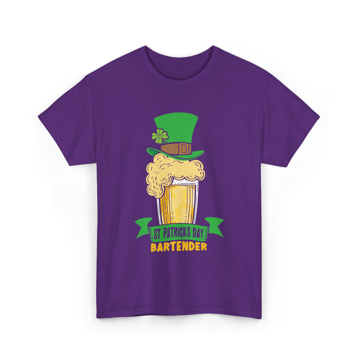 St Patrick's Day Bartender Irish T-Shirt - Purple