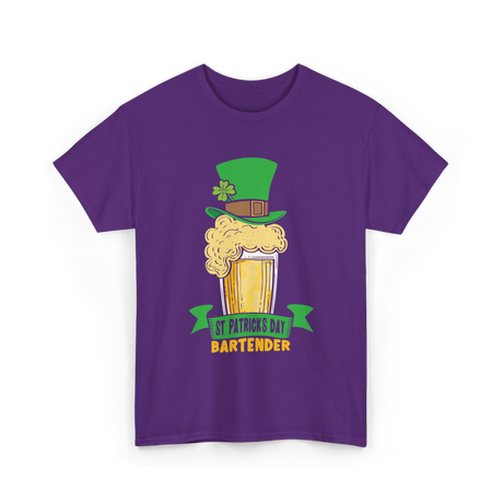 St Patrick's Day Bartender Irish T-Shirt - Purple