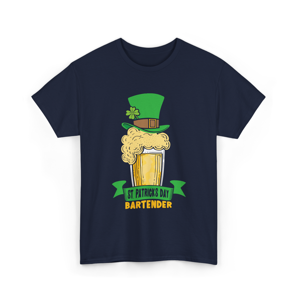 St Patrick's Day Bartender Irish T-Shirt - Navy