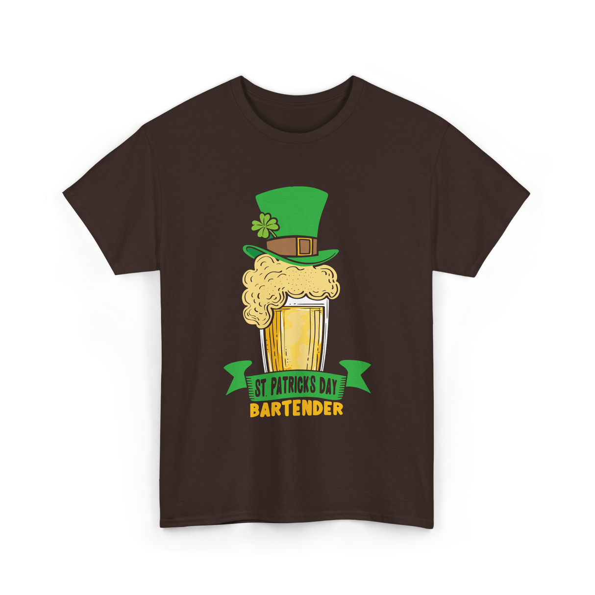 St Patrick's Day Bartender Irish T-Shirt - Dark Chocolate