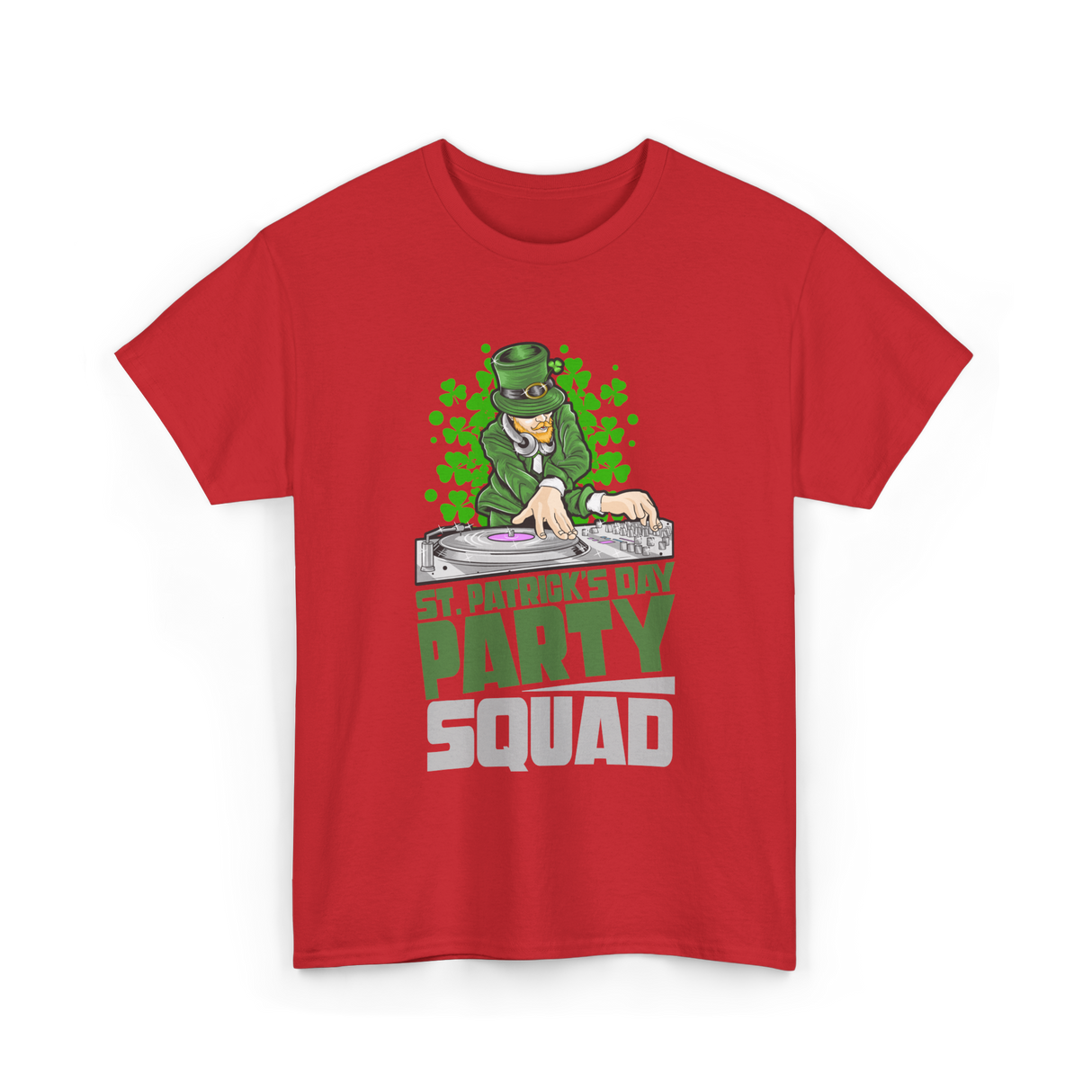 St Patricks Day Party Squad T-Shirt - Red