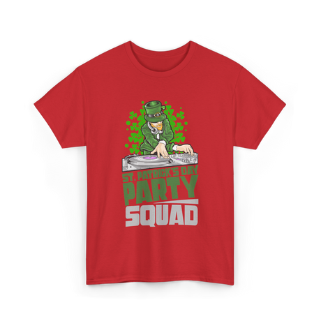 St Patricks Day Party Squad T-Shirt - Red