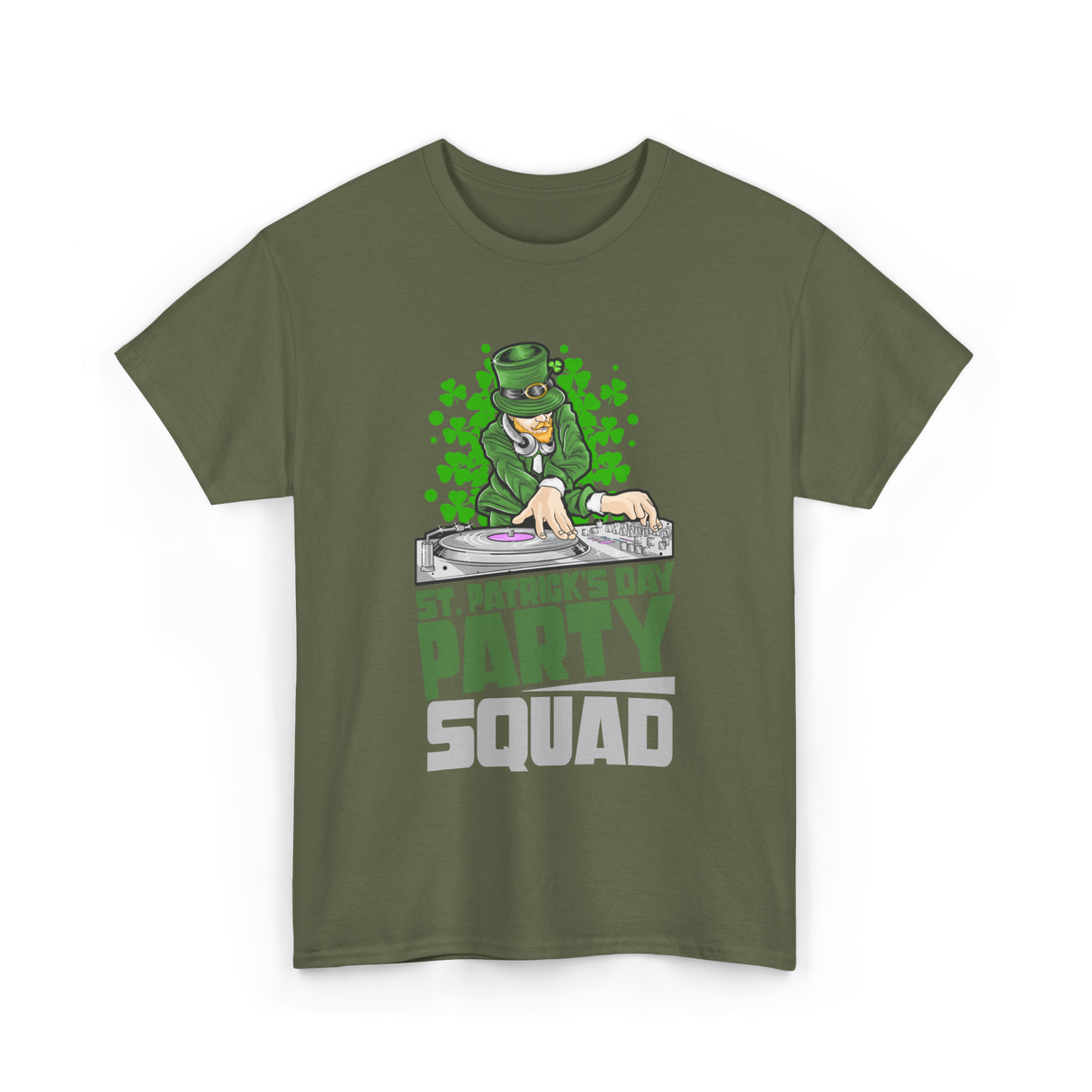 St Patricks Day Party Squad T-Shirt - Military Green