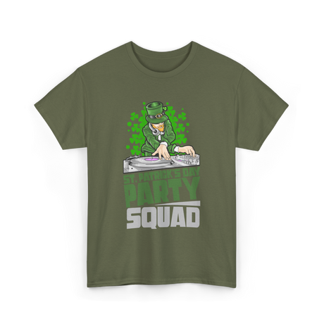 St Patricks Day Party Squad T-Shirt - Military Green