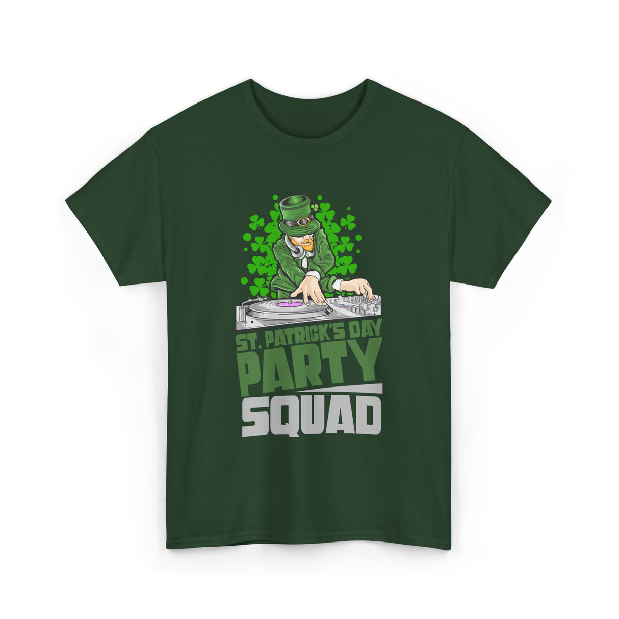 St Patricks Day Party Squad T-Shirt - Forest Green