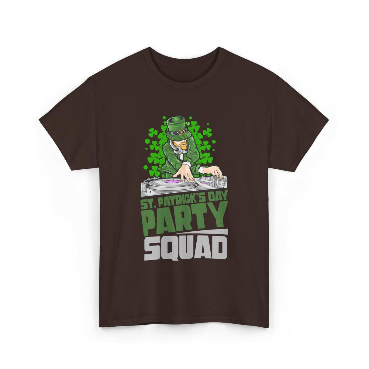 St Patricks Day Party Squad T-Shirt - Dark Chocolate