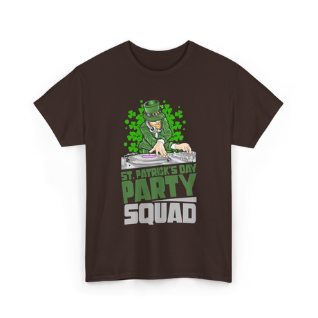 St Patricks Day Party Squad T-Shirt - Dark Chocolate